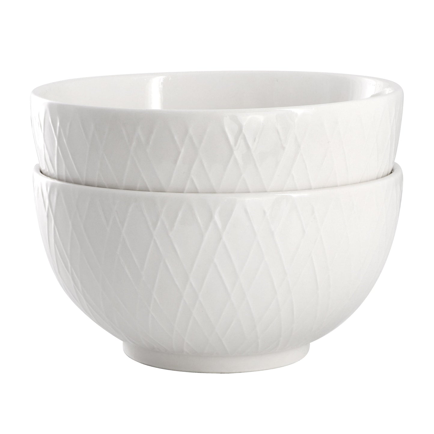 Gibson Home Great Essentials 2 Piece Fine Ceramic 6in Cereal Bowl Set in White W2B