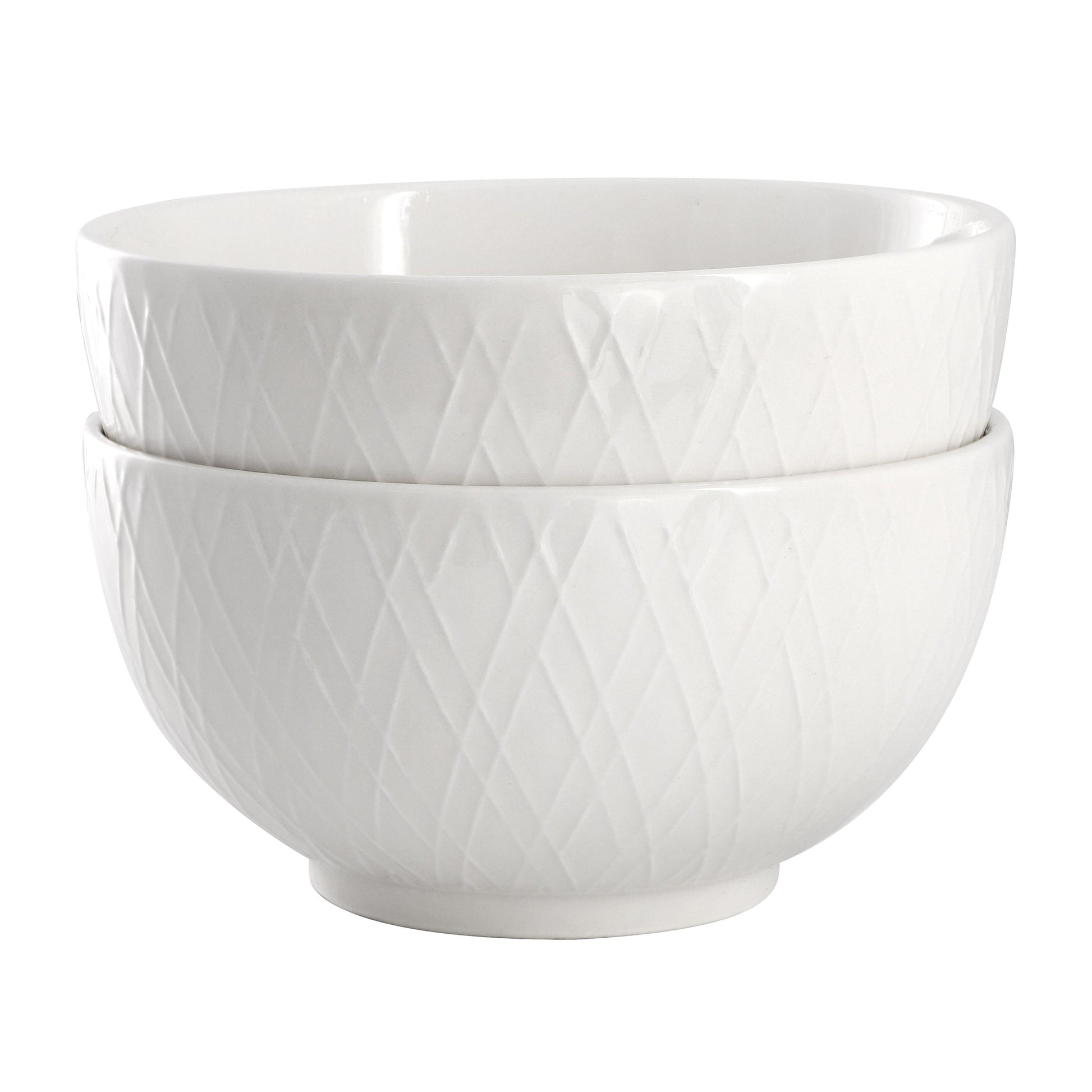 Gibson Home Great Essentials 2 Piece Fine Ceramic 6in Cereal Bowl Set in White W2B