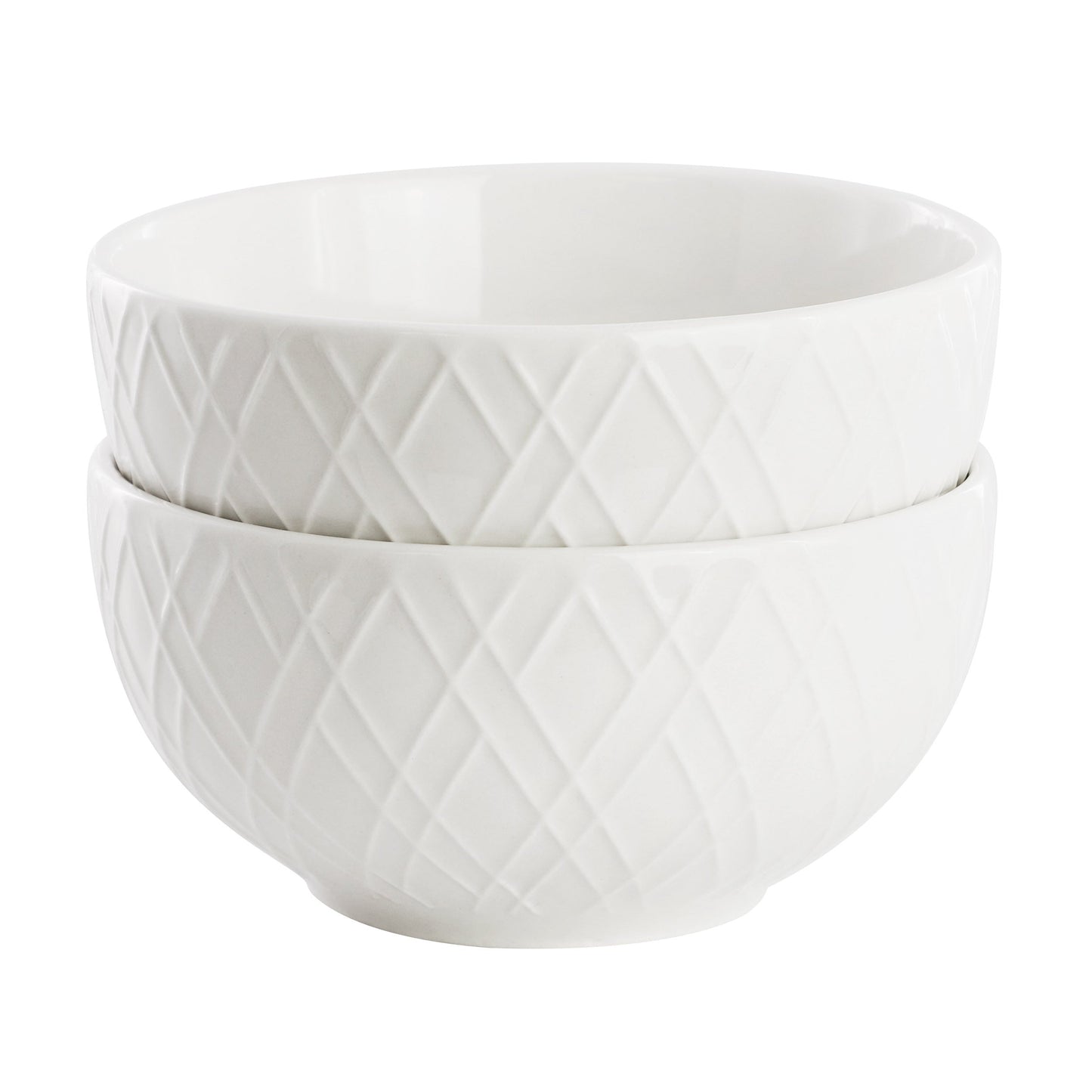 Gibson Home Great Essentials 2 Piece Fine Ceramic 4.5in Fruit Bowl Set in White W2B