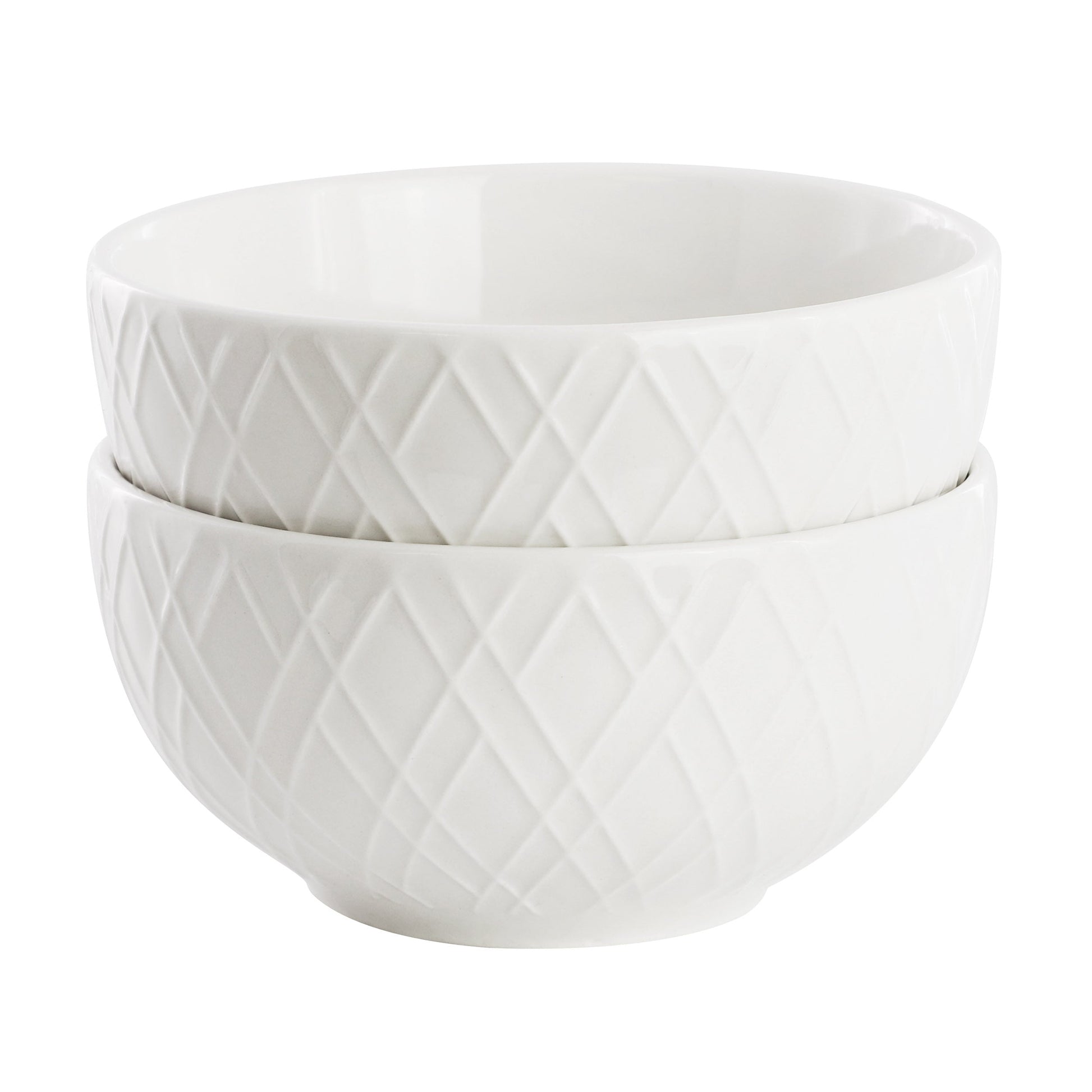 Gibson Home Great Essentials 2 Piece Fine Ceramic 4.5in Fruit Bowl Set in White W2B