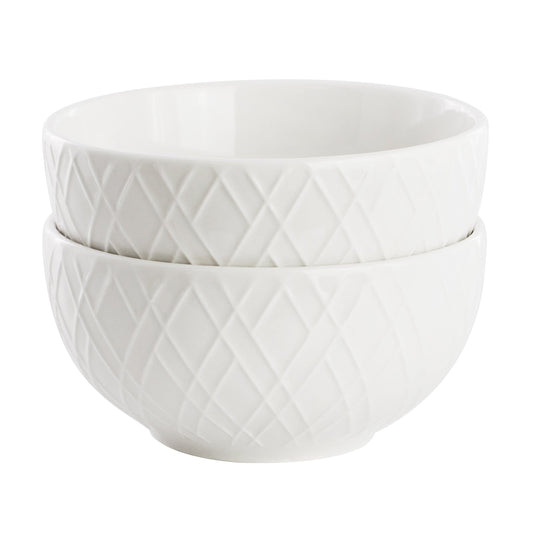 Gibson Home Great Essentials 2 Piece Fine Ceramic 4.5in Fruit Bowl Set in White W2B