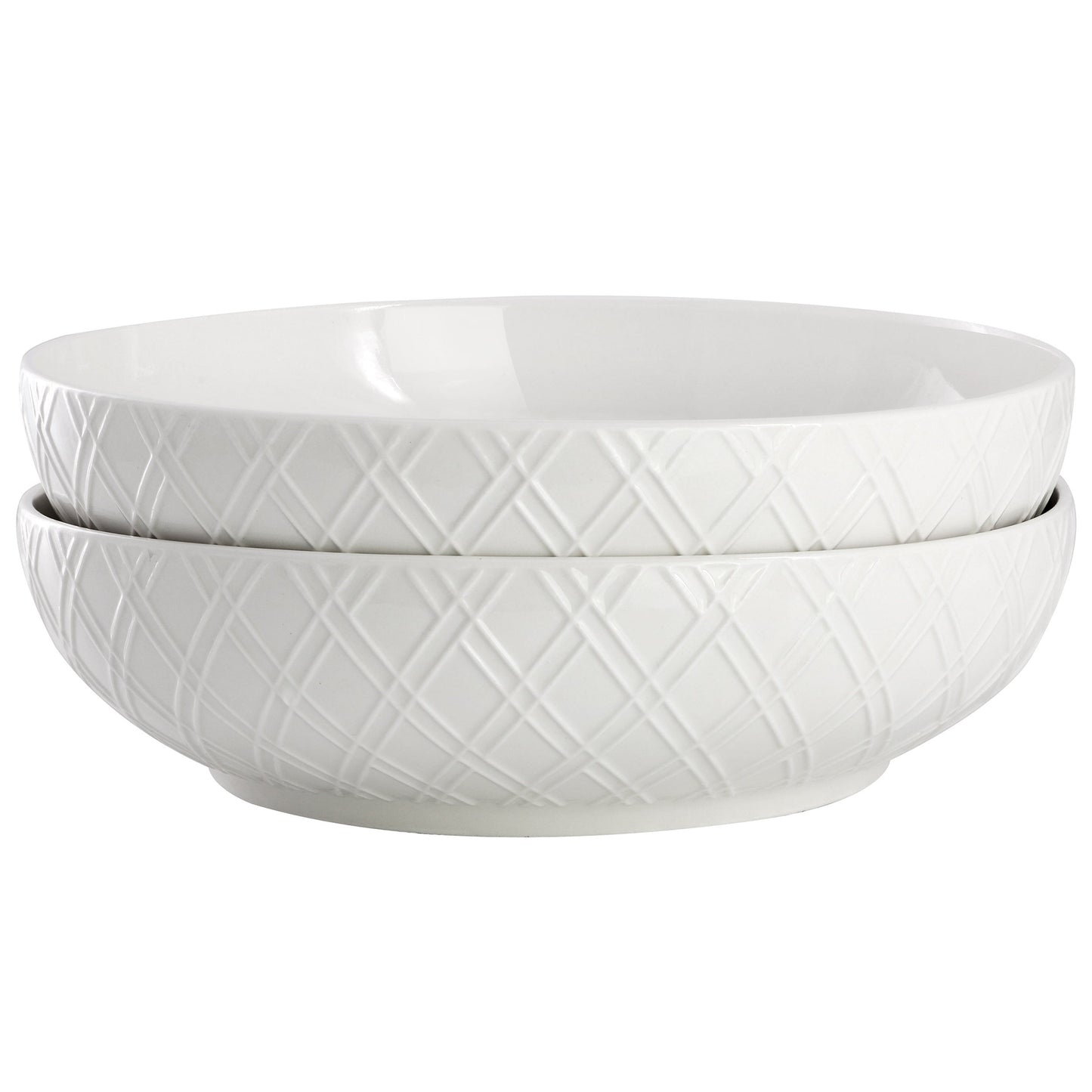 Gibson Home Great Essentials 2 Piece Fine Ceramic 8.2in Dinner Bowl Set in White W2B