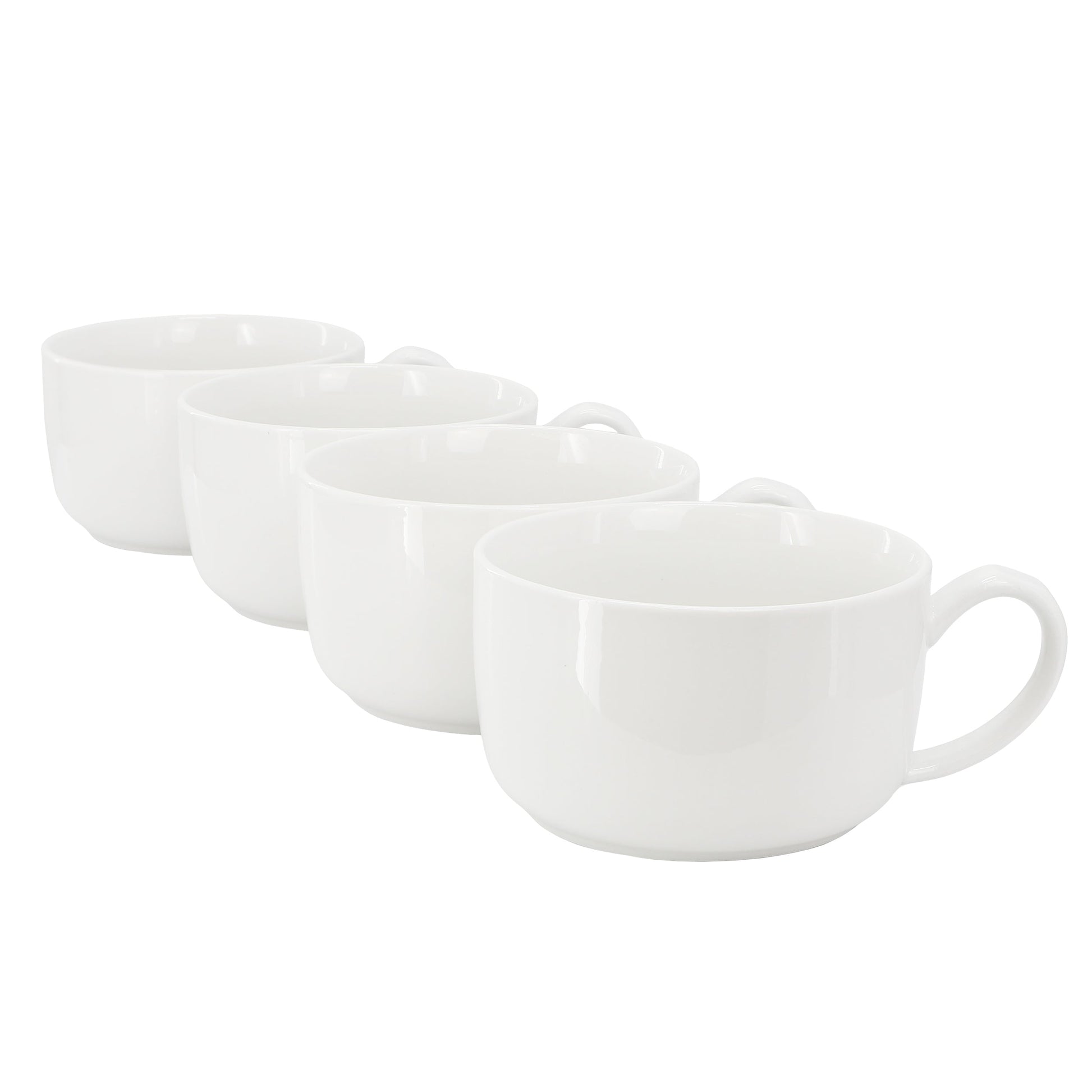 Gibson Home Great Essentials 4 Piece 32.5 Ounce Fine Ceramic Large Latte Mug Set in White W2B