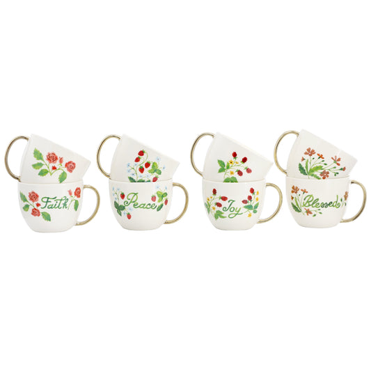 Gibson Home Inspired Gardens 8 Piece 17.5 Ounce Ceramic Assorted Mug Set W2B