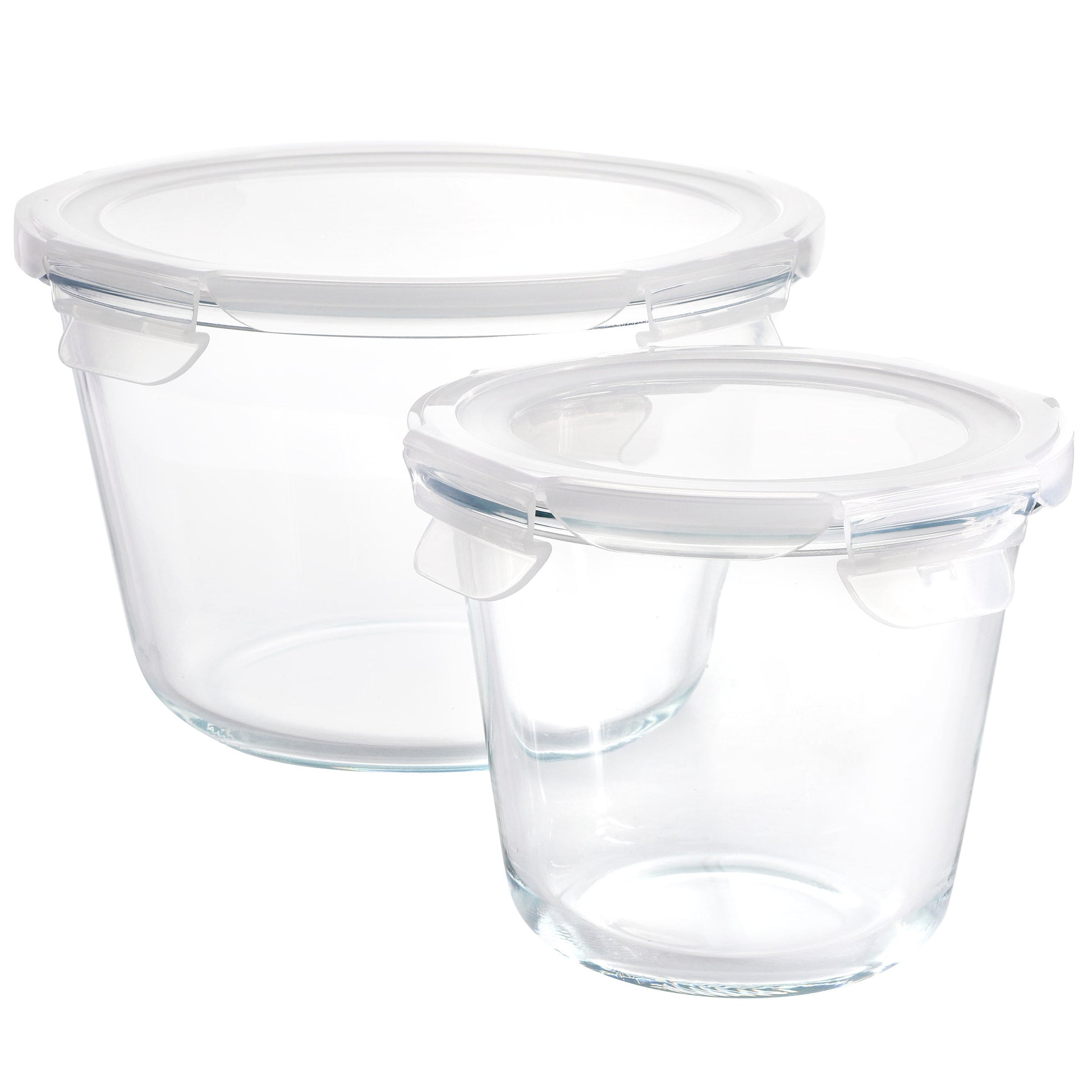 Gibson Home House Specials 4 Piece Borosilicate Glass Round Storage Container Set with Snap Lids W2B