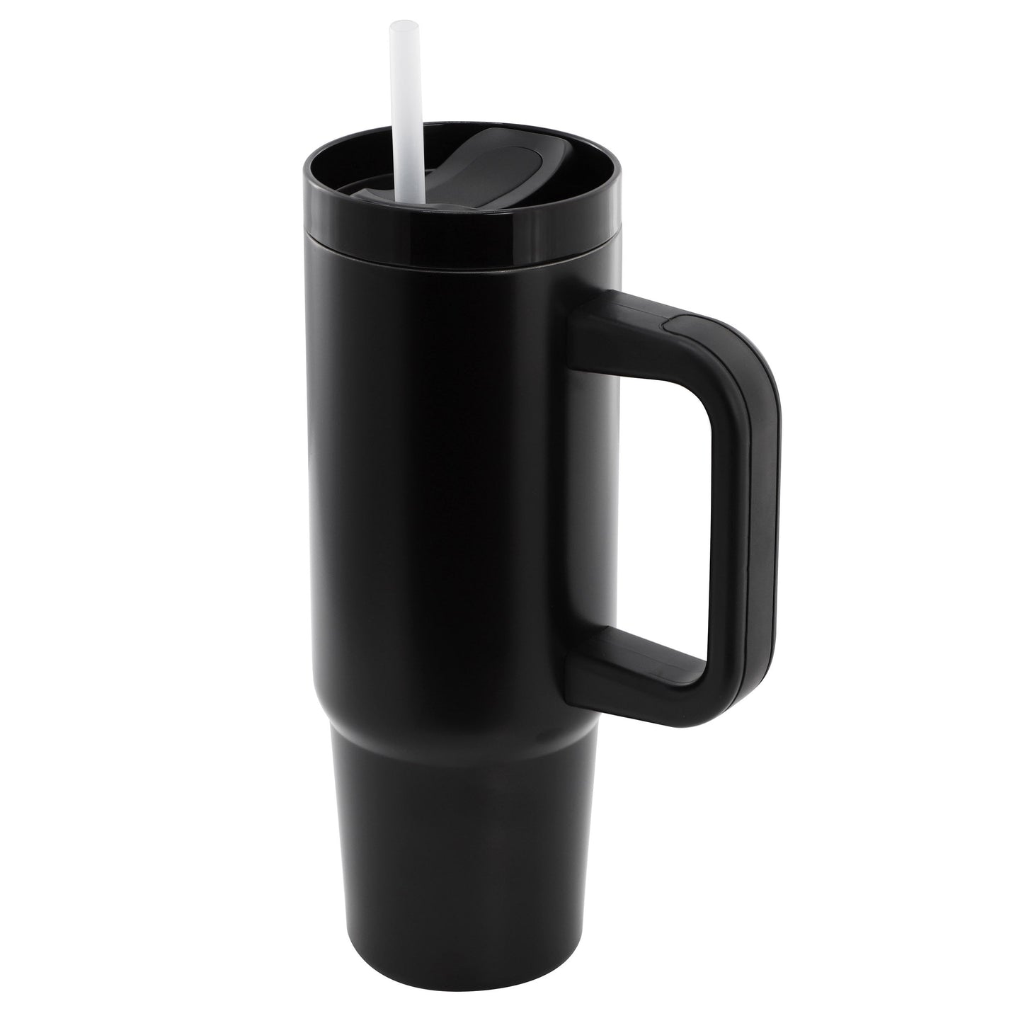 Gibson Home 29oz Marina Stainless Steel Thermal Tumbler with Side Handle and Straw in Black W2B