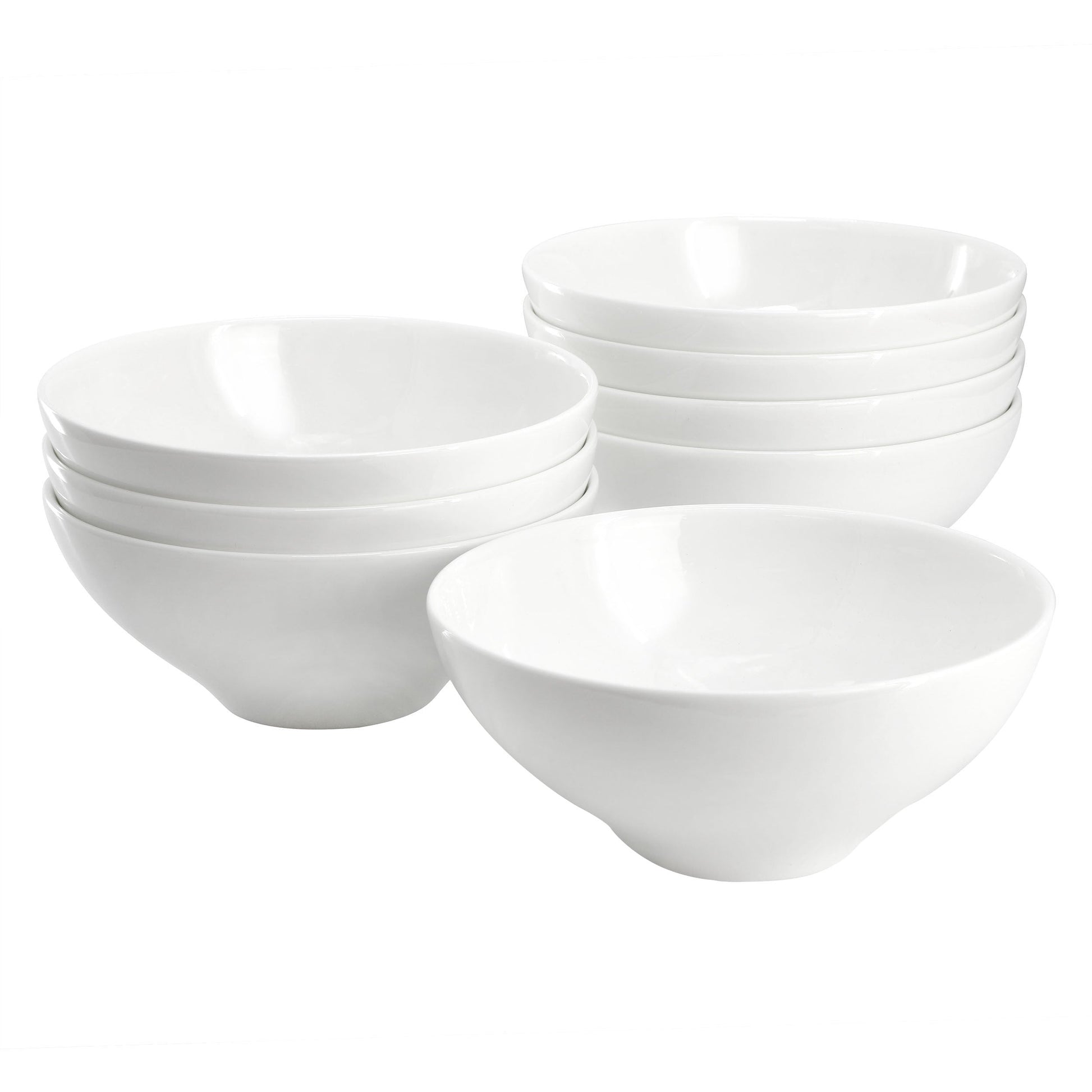 Gibson Elite White Peninsula 8 Piece 6.5 Inch Bone China Cereal Bowl Set in White W2B