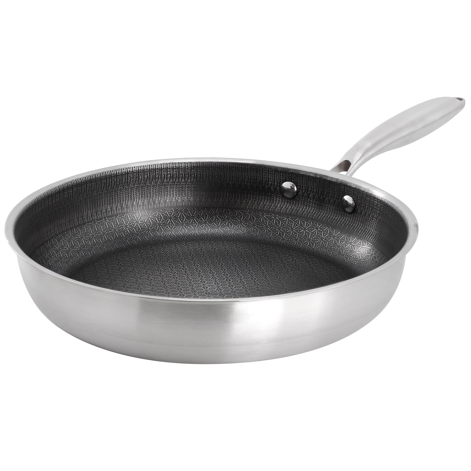 Gibson Home Elsenborn 11in Embossed Interior Stainless Steel Frying Pan W2B