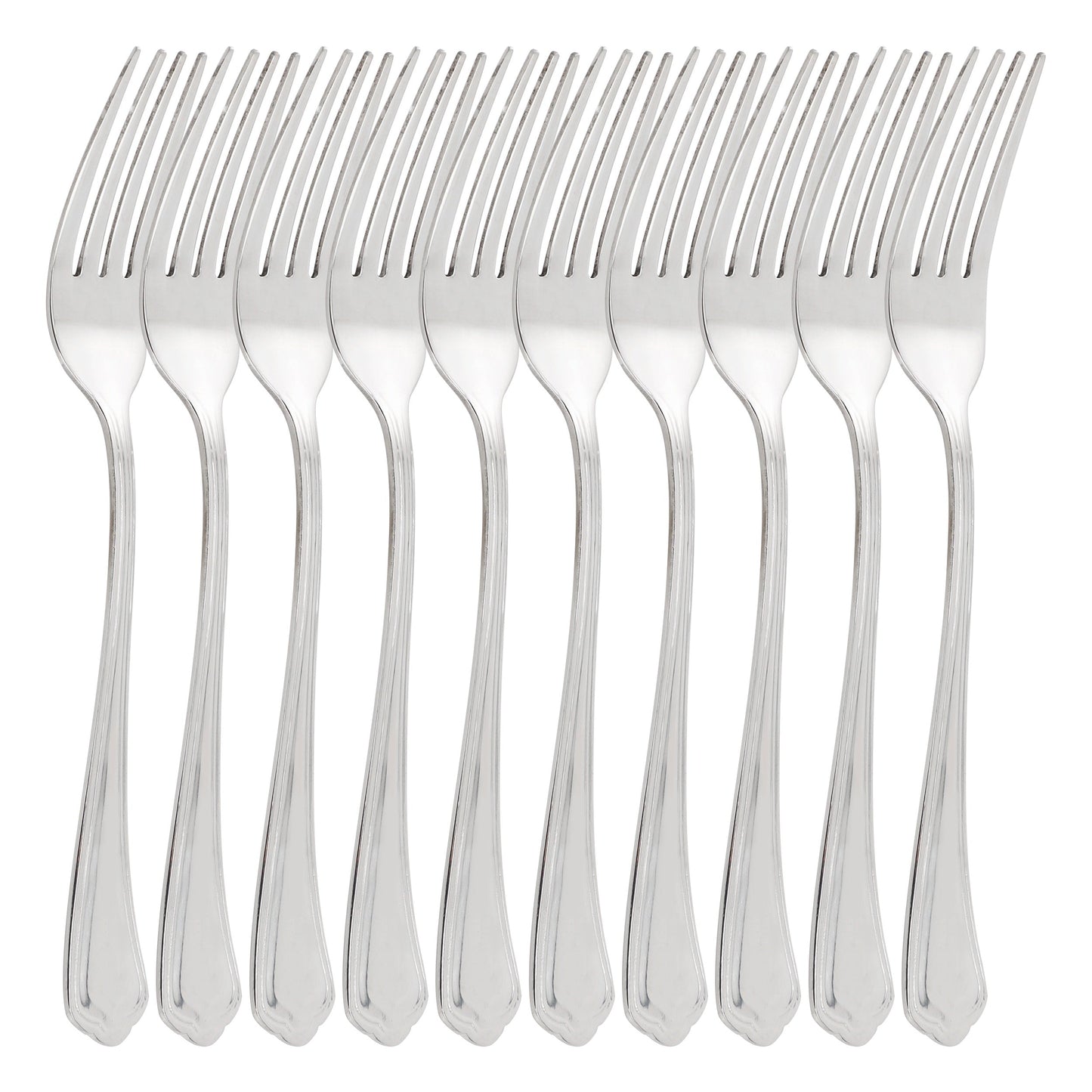 Gibson Home Hillside Daisies 10 Piece Stainless Steel Dinner Fork Set W2B