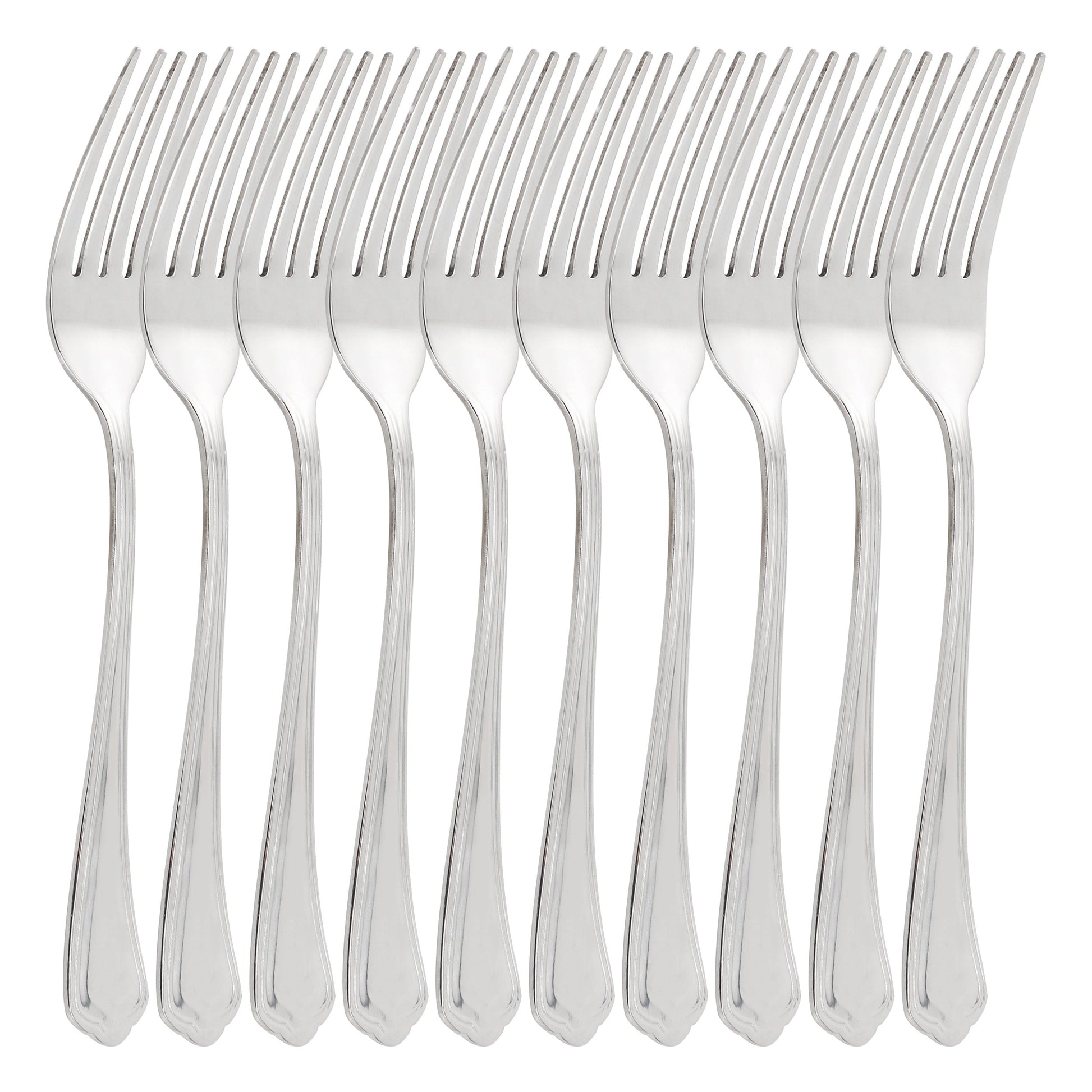 Gibson Home Hillside Daisies 10 Piece Stainless Steel Dinner Fork Set W2B