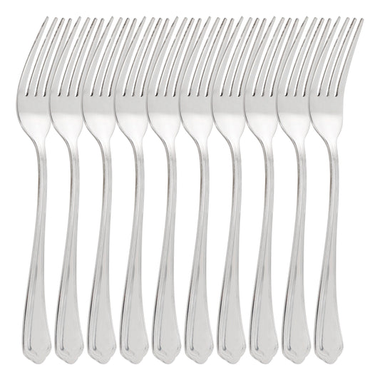 Gibson Home Hillside Daisies 10 Piece Stainless Steel Dinner Fork Set W2B
