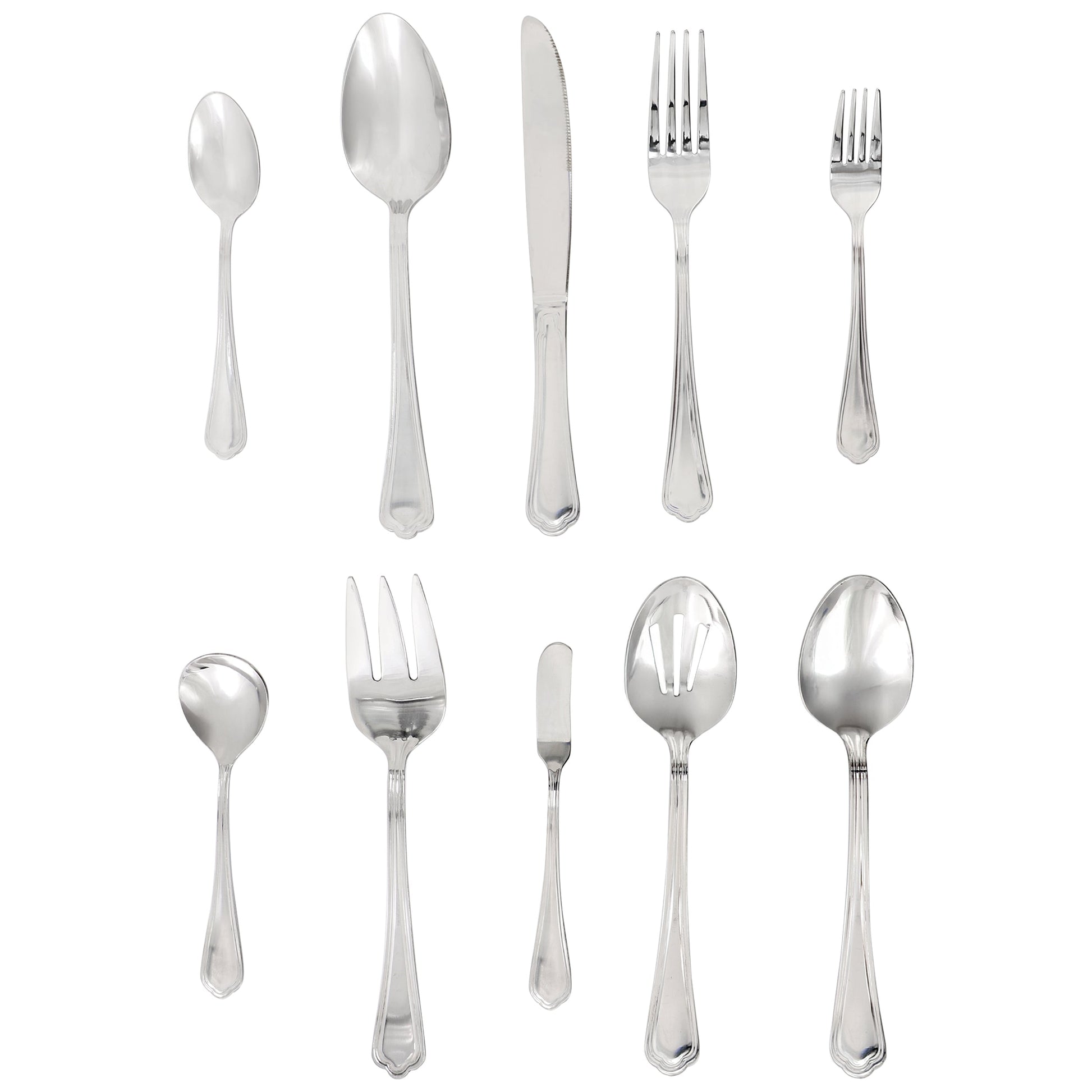 Gibson Home Aberdeen Court 45 Piece Stainless Steel Flatware and Serving Set W2B