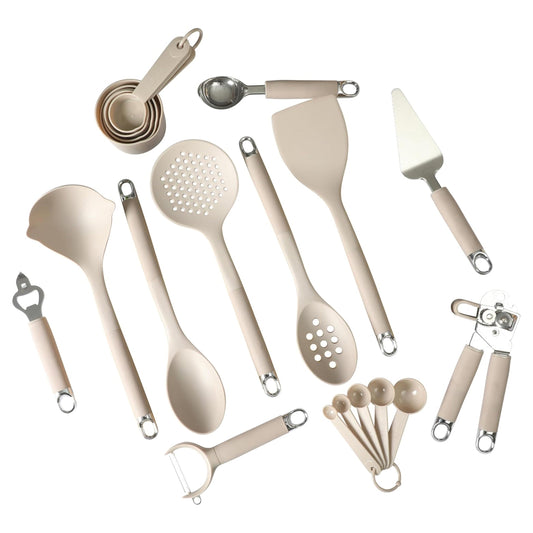 Gibson Home Burchette 20 Piece Nylon Kitchen Gadget & Tool Set in Taupe W2B