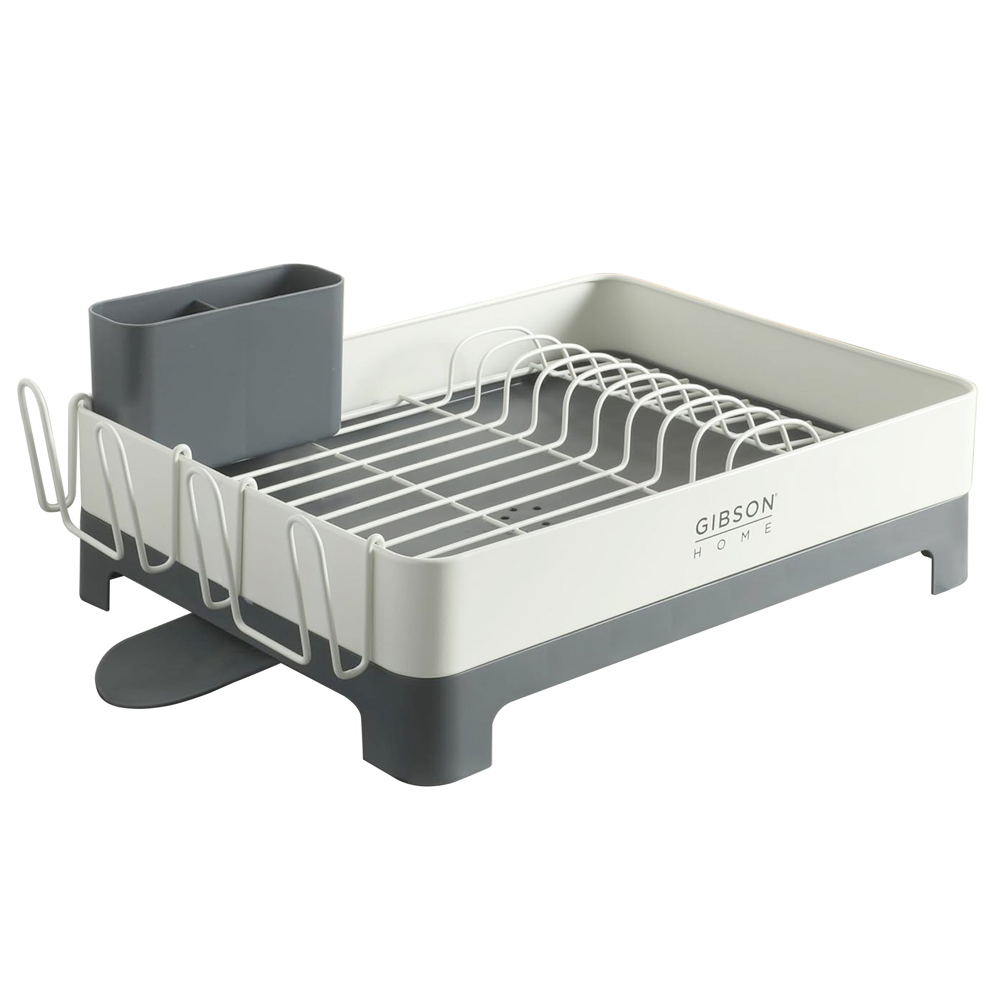 Gibson Home Nestcraft Galvanized Steel Dish Rack in White W2B