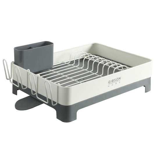 Gibson Home Nestcraft Galvanized Steel Dish Rack in White W2B