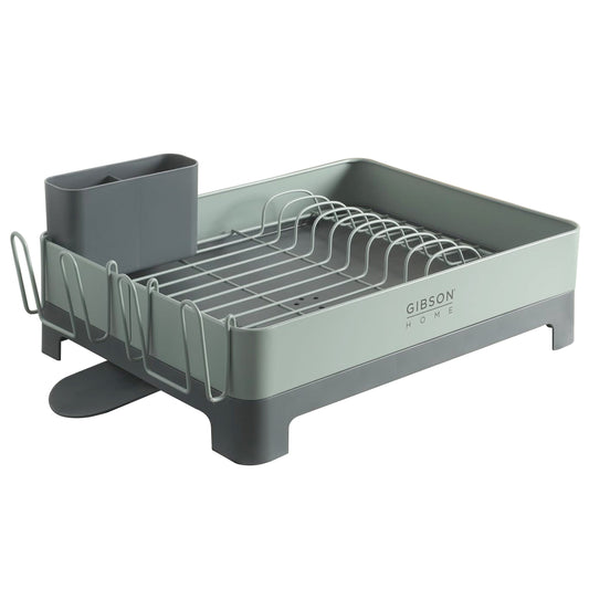 Gibson Home Nestcraft Galvanized Steel Dish Rack in Green W2B