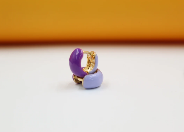 18K Gold Filled Enamel Small Huggie Earrings (K116A) MIA Jewelry