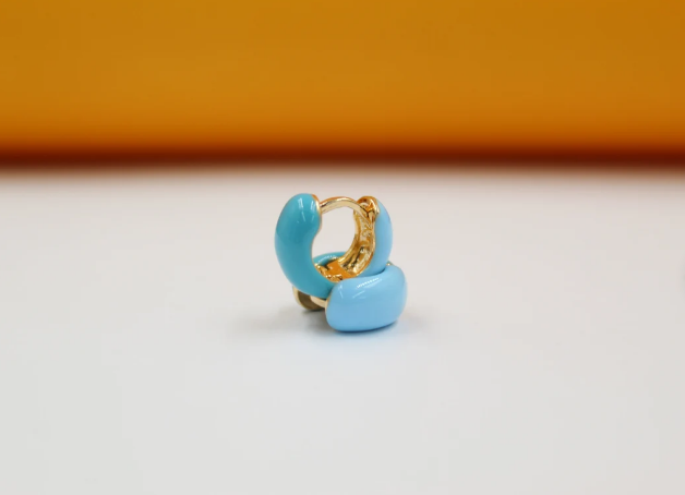 18K Gold Filled Enamel Small Huggie Earrings (K116A) MIA Jewelry