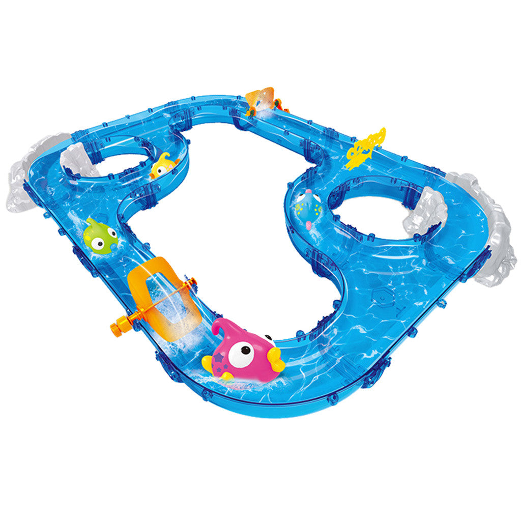DIY Assembly Track Fishing Game Waterway Park Floating Bath Water Toys