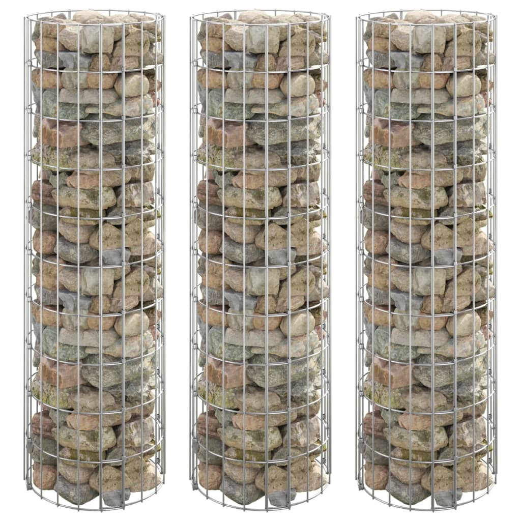 Circular Gabion Raised Beds 3 pcs Galvanized Steel 11.8"x39.4" W2B