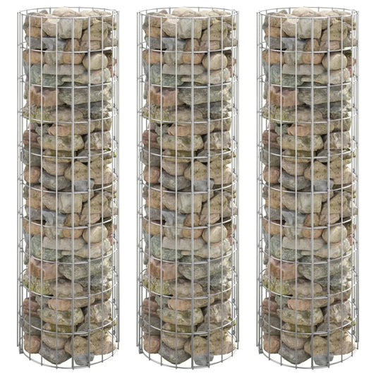 Circular Gabion Raised Beds 3 pcs Galvanized Steel 11.8"x39.4" W2B