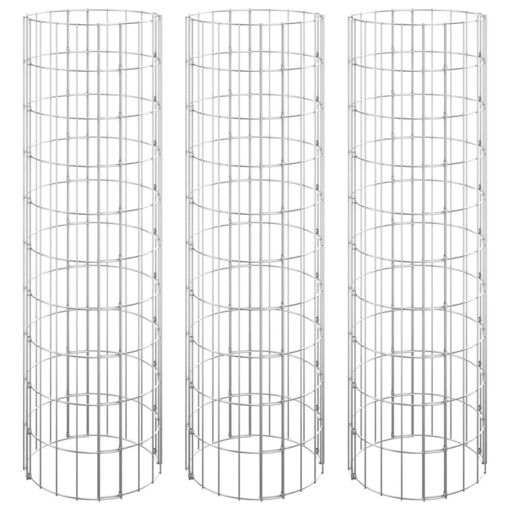 Circular Gabion Raised Beds 3 pcs Galvanized Steel 11.8"x39.4" W2B