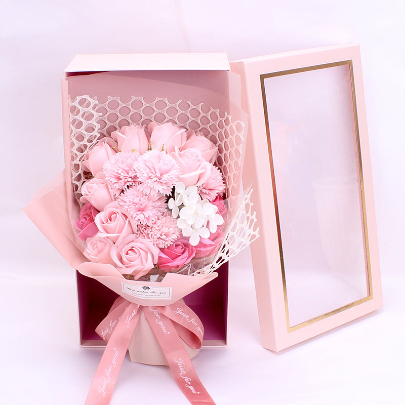 Valentine's Day Gift 19 Rose Soap Bouquet Gift Box CJD