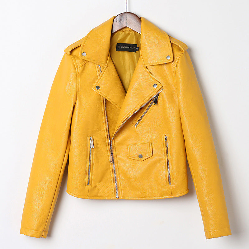 Women's Extra-Long Slim-Fit Cowhide Leather Jacket - Washed Motorcycle Coat with Bow Detail & Hood (100cm+ Length) LadyShow.Store