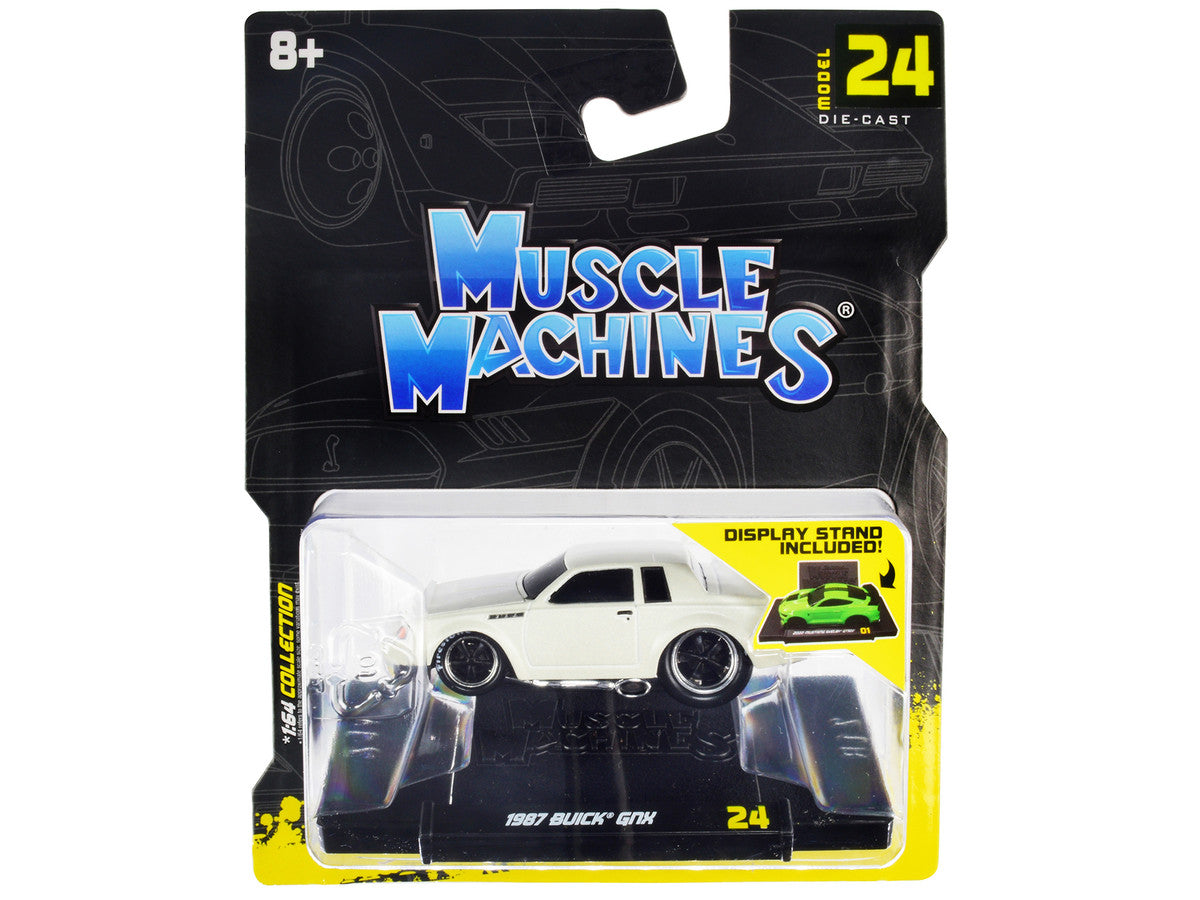 1987 Buick GNX Pearl White 1/64 Diecast Model Car by Muscle Machines Muscle Machines