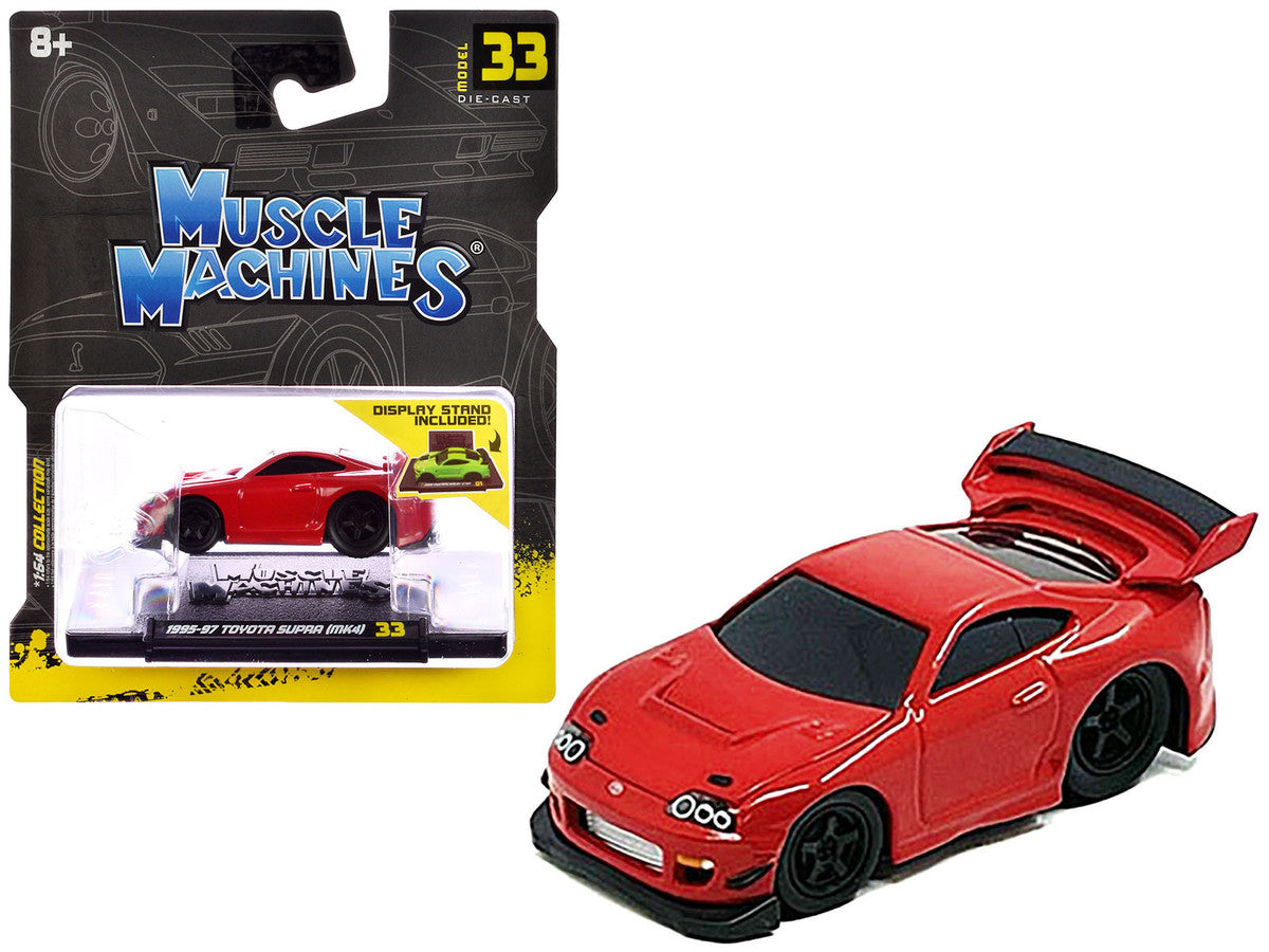 1995-1997 Toyota Supra (MK4) Red 1/64 Diecast Model Car by Muscle Machines Muscle Machines