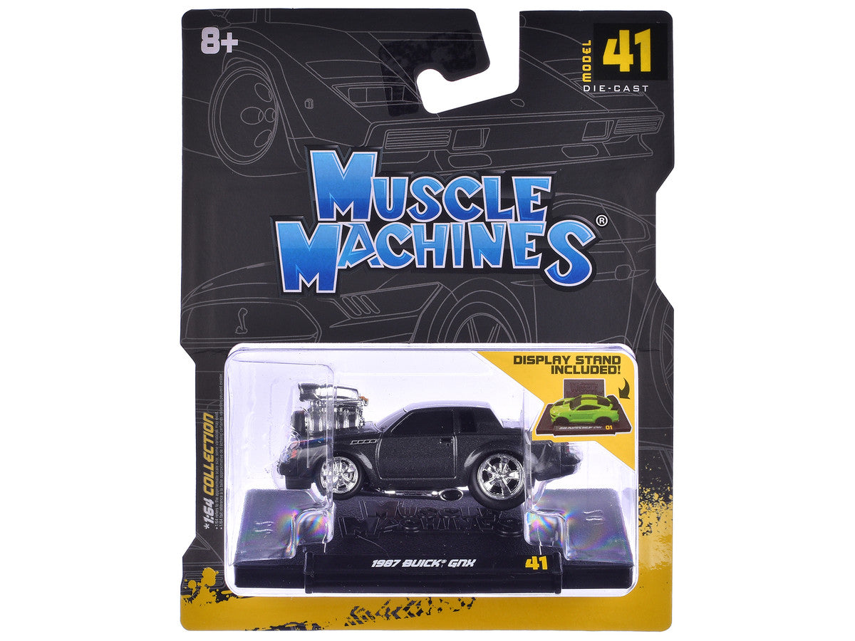 1987 Buick GNX Black Metallic 1/64 Diecast Model Car by Muscle Machines Muscle Machines