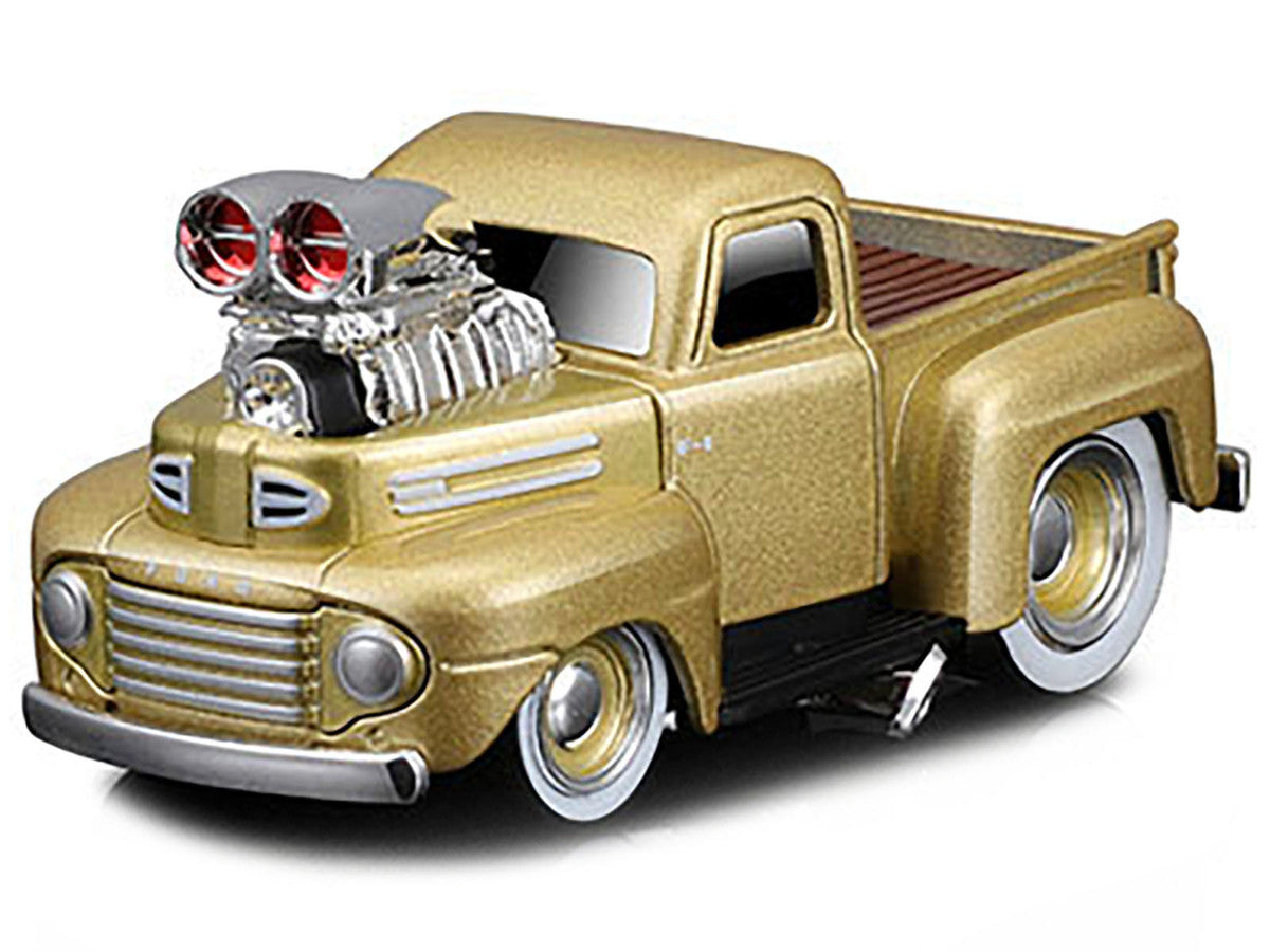 1949 Ford F1 Pickup Truck Gold Metallic 1/64 Diecast Model Car by Muscle Machines Muscle Machines