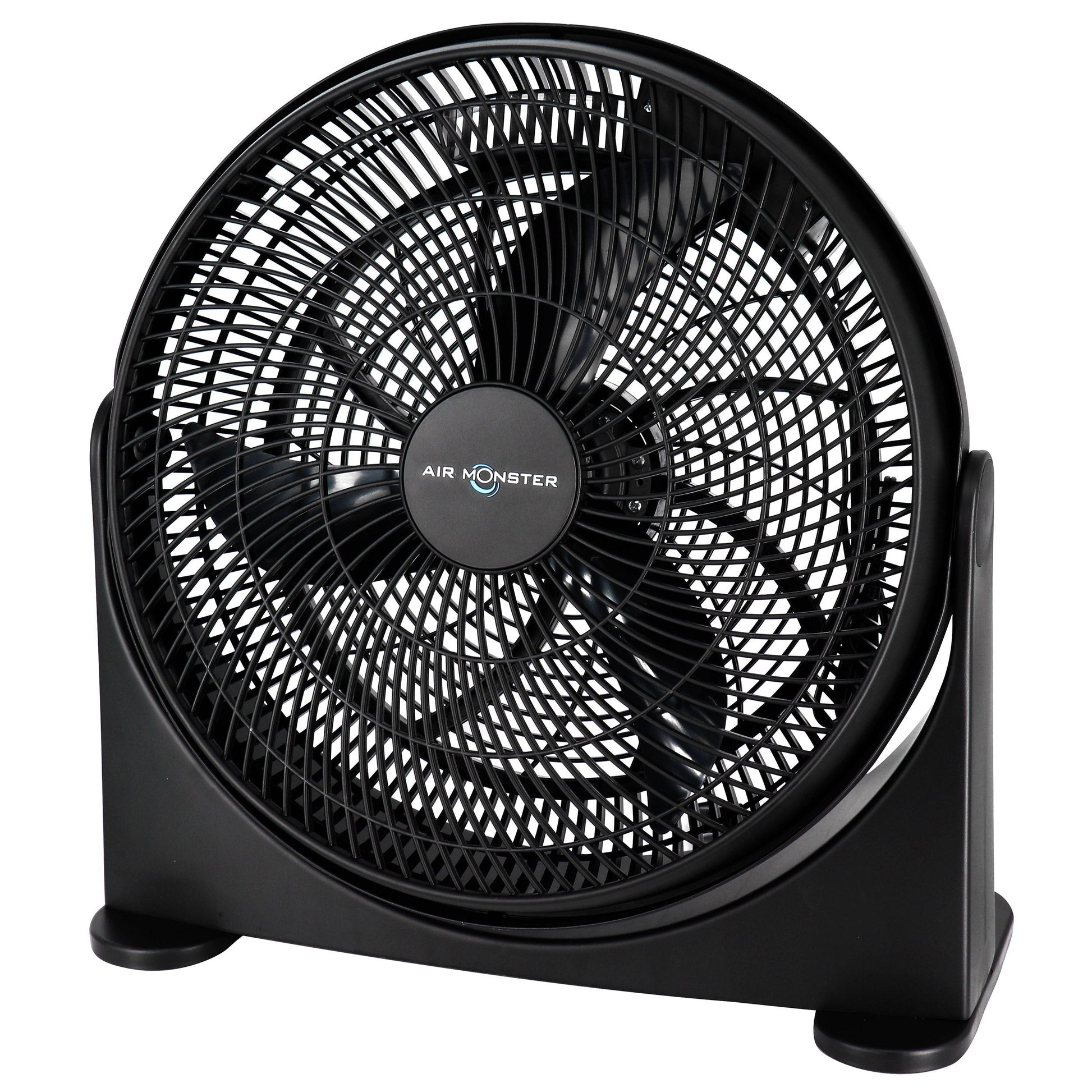 Air Monster 16 Inch Air Circulator 3 Speed Adjustable Angle Floor Fan in Black W2B