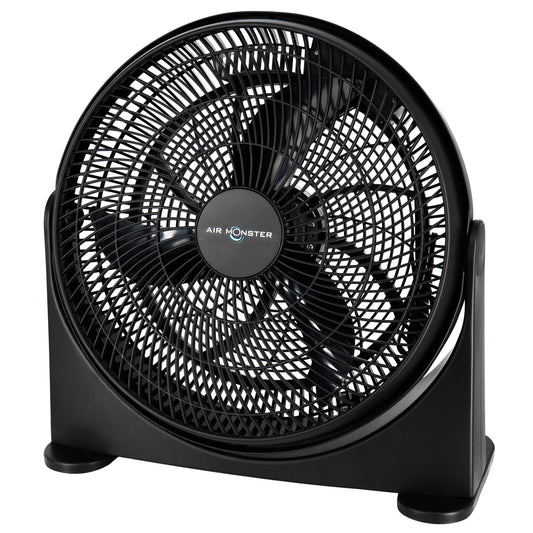 Air Monster 16 Inch Air Circulator 3 Speed Adjustable Angle Floor Fan in Black W2B