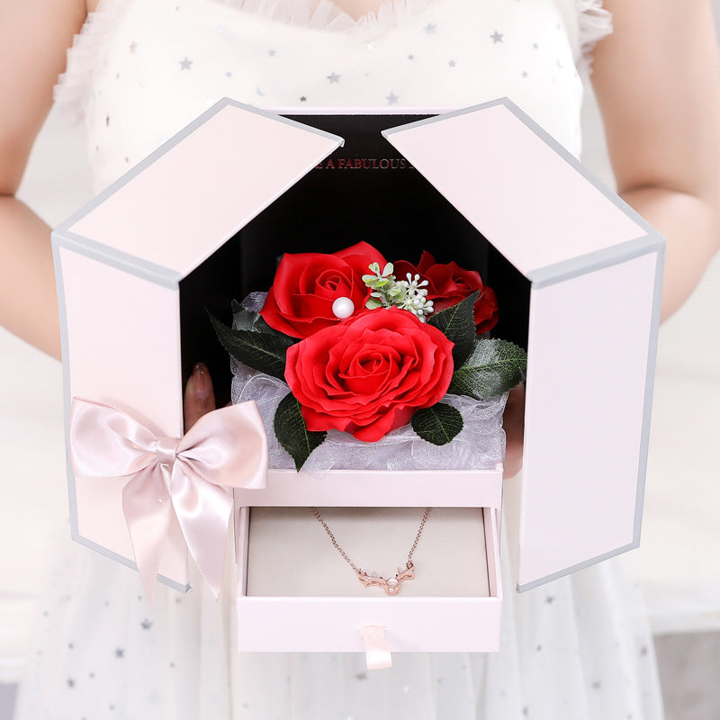 Creative Rose Jewelry Gift Box For Christmas And Valentine's Day CJD