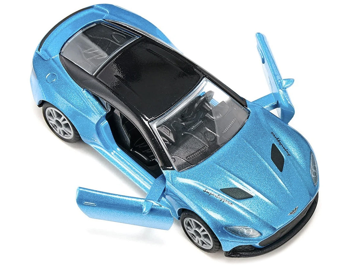 Aston Martin DBS Superleggera Blue Metallic with Black Top Diecast Model Car by Siku W2B