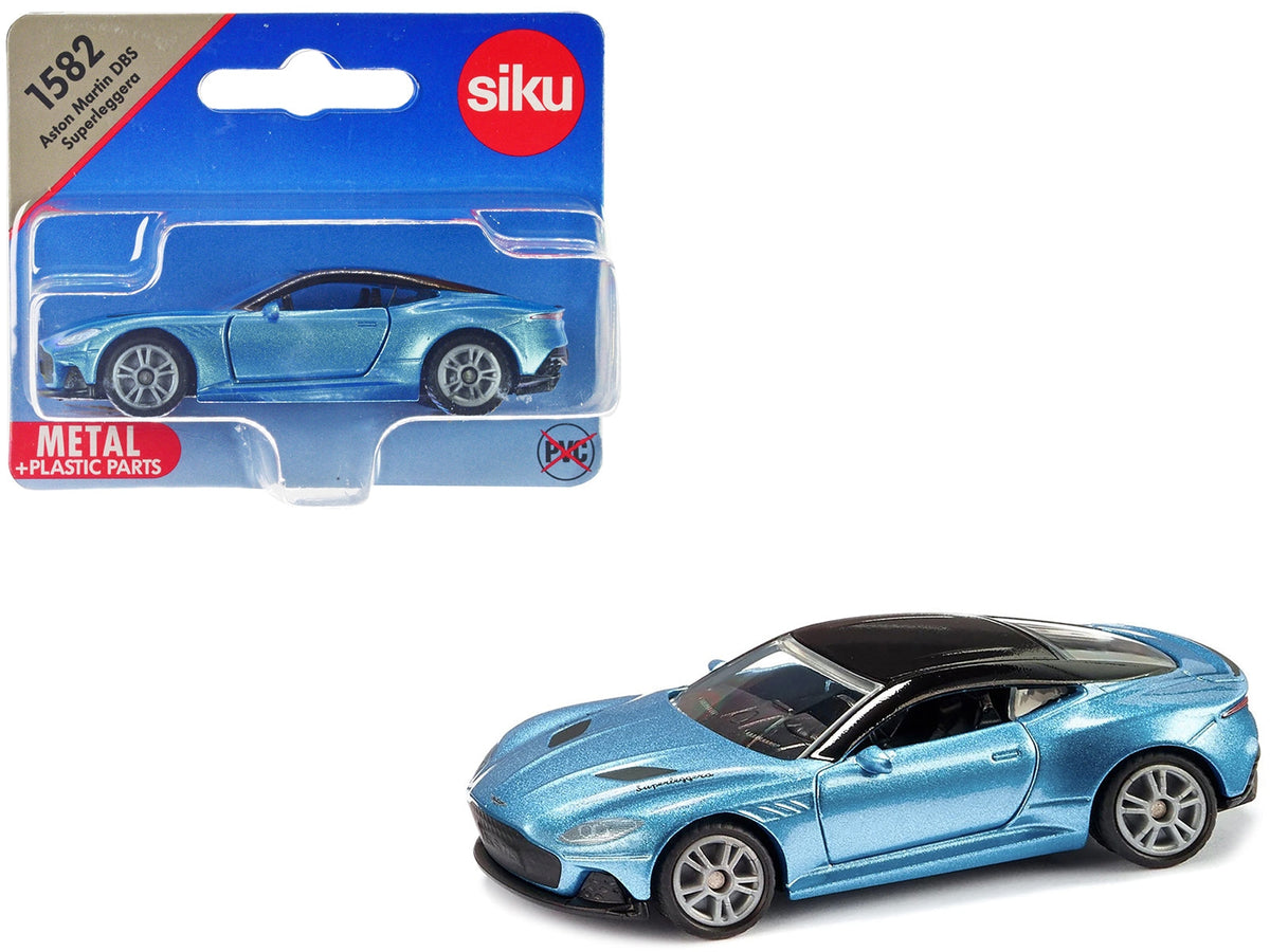 Aston Martin DBS Superleggera Blue Metallic with Black Top Diecast Model Car by Siku W2B