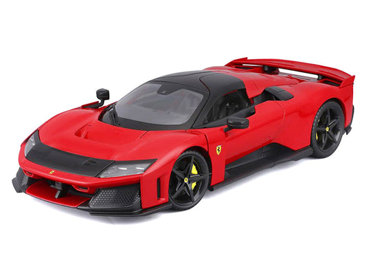 Ferrari F80 Red with Black Top "Race + Play" Series 1/18 Diecast Model Car by Bburago Bburago