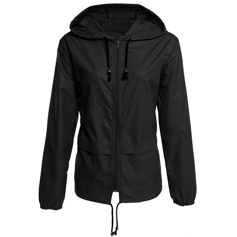 Raincoat Zipper Hooded Lightweight Outdoor Jacket Thin Outdoor Jacket