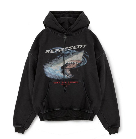 Hip Hop Reaper Retro Shark Print Sweatshirt