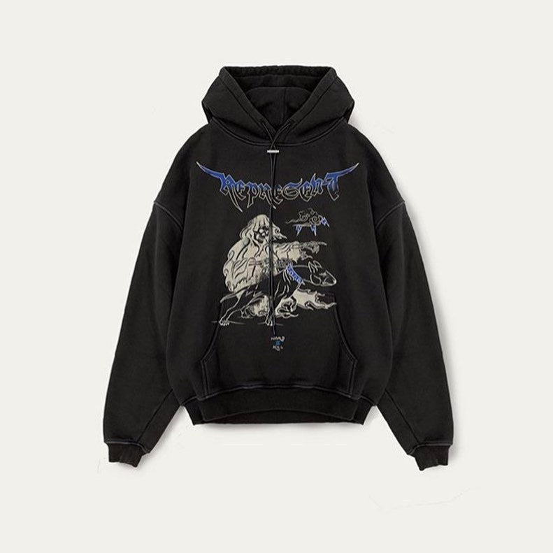 Hip Hop Reaper Retro Shark Print Sweatshirt