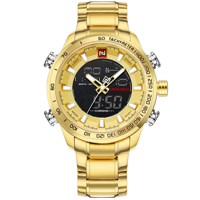 Waterproof LED Dual Display Multi-function Quartz Watch Pi-Mart