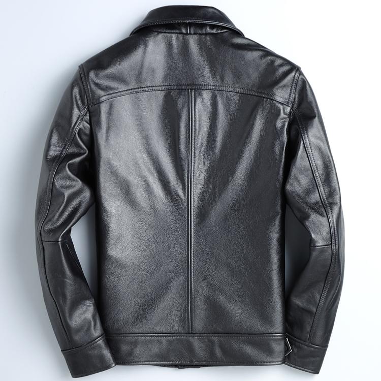 Top Layer Cowhide Leather Leather Jacket Men's Short Slim Leather Jacket Jacket