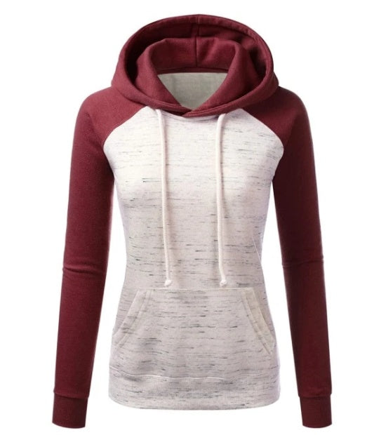 Casual Color Block Fleece Hooded Sweatshirt Best YouTube Store
