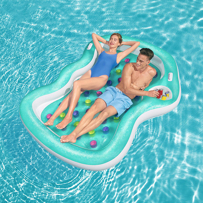 Floating Rows for Adult Family Drifting on the Sea Sunshade Boat Floating Bed