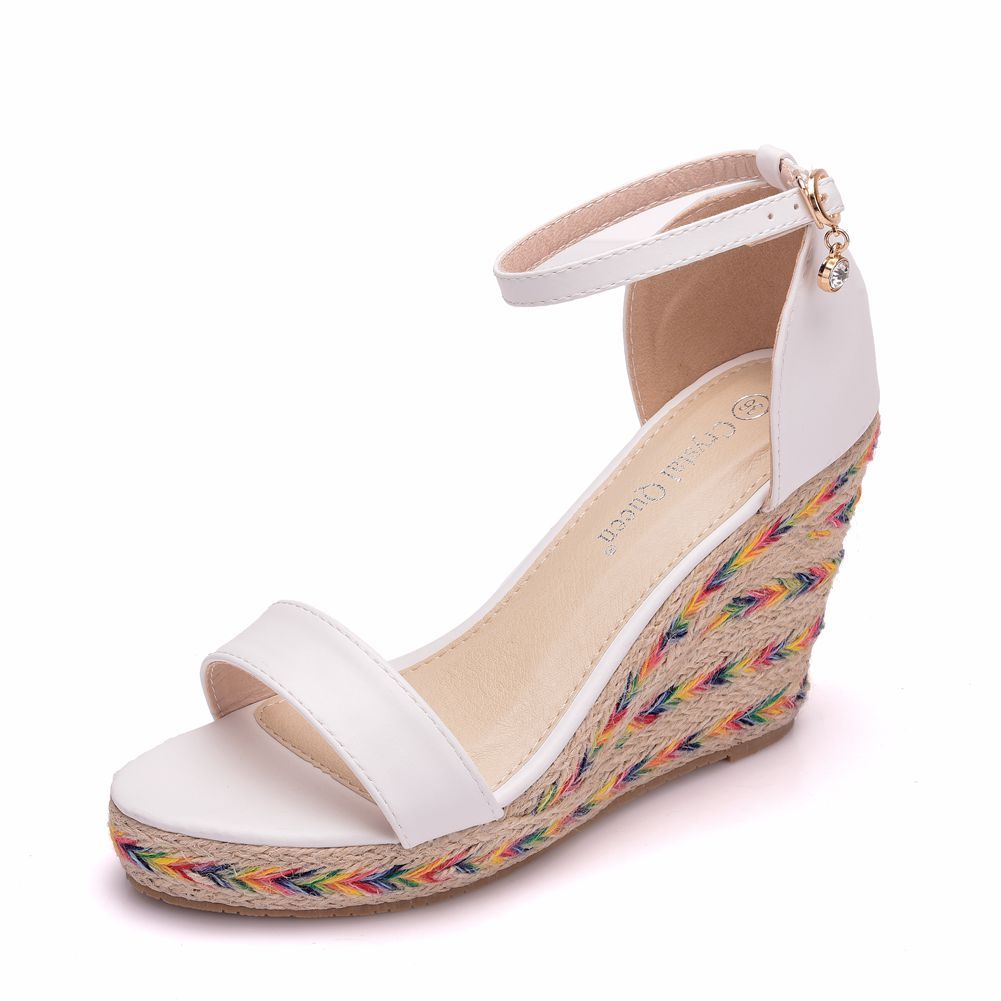 Straw Bohemian Platform Wedge Sandals LadyShow.Store