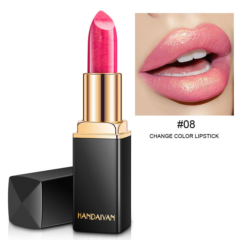 Shiny Metallic Lipstick Pearlescent Color Temperature Change Lipstick Gilt Lipstick LadyShow.Store