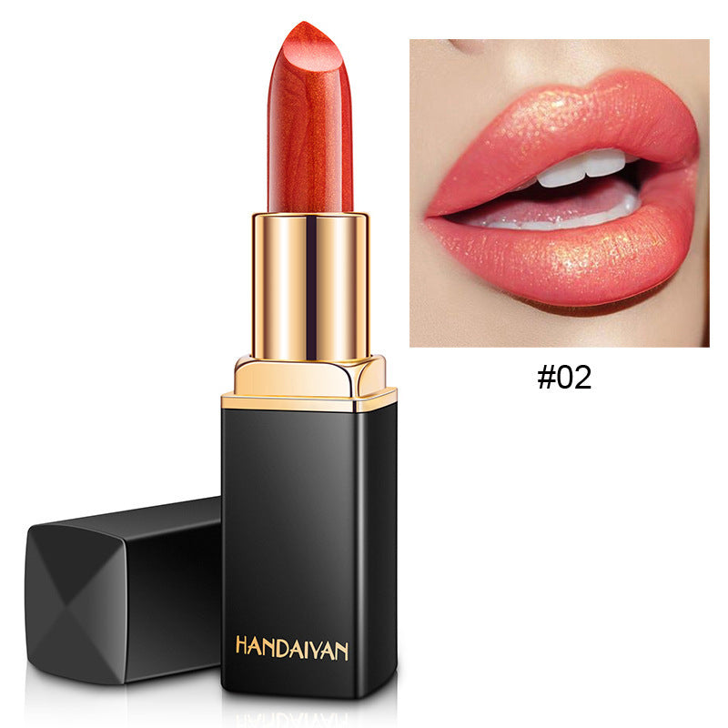 Shiny Metallic Lipstick Pearlescent Color Temperature Change Lipstick Gilt Lipstick LadyShow.Store
