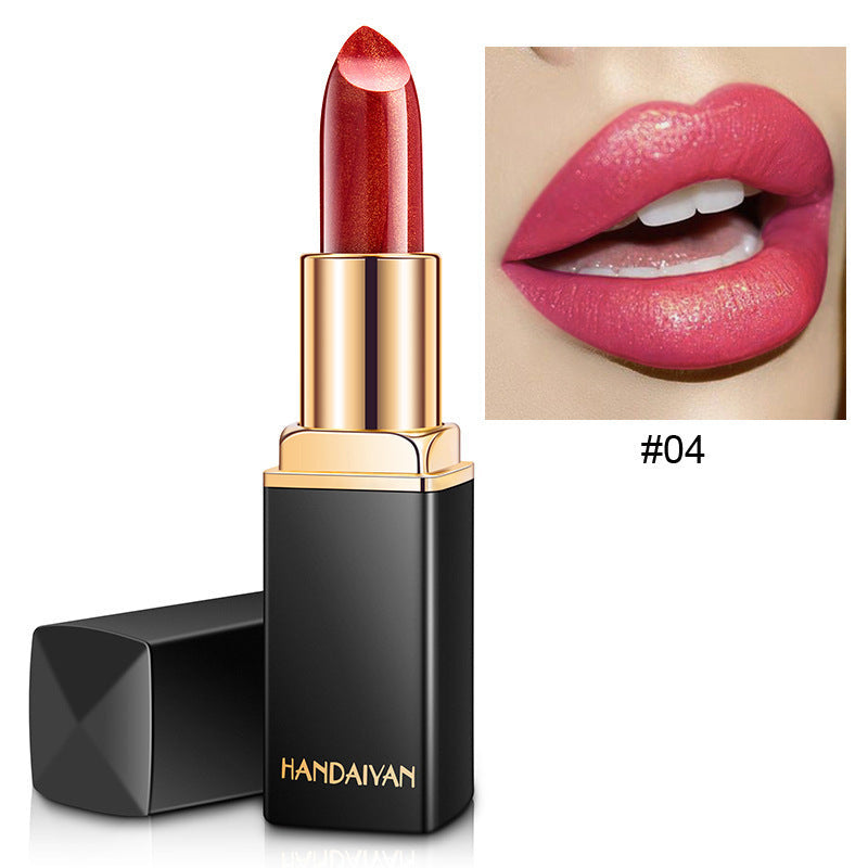 Shiny Metallic Lipstick Pearlescent Color Temperature Change Lipstick Gilt Lipstick LadyShow.Store