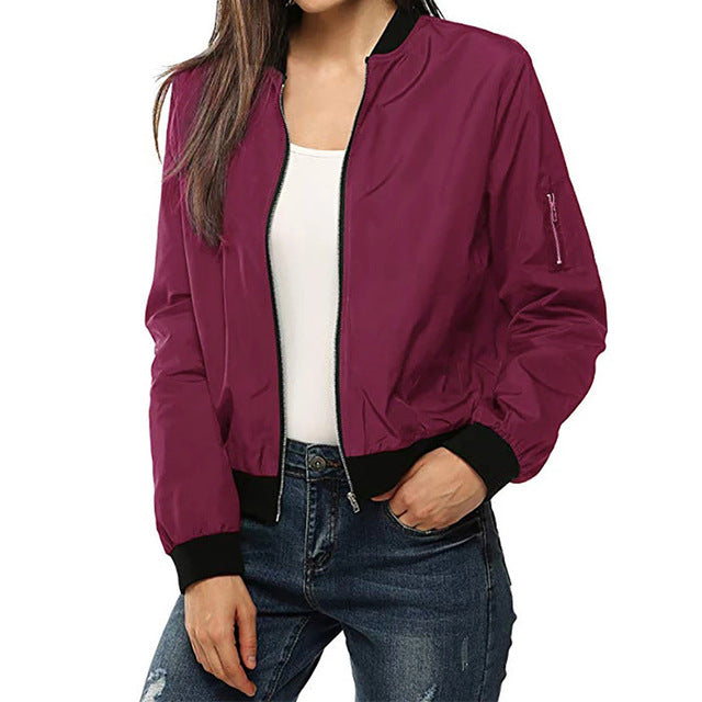 Sportswear Short Bomber Jacket Coat Autumn Women Best YouTube Store